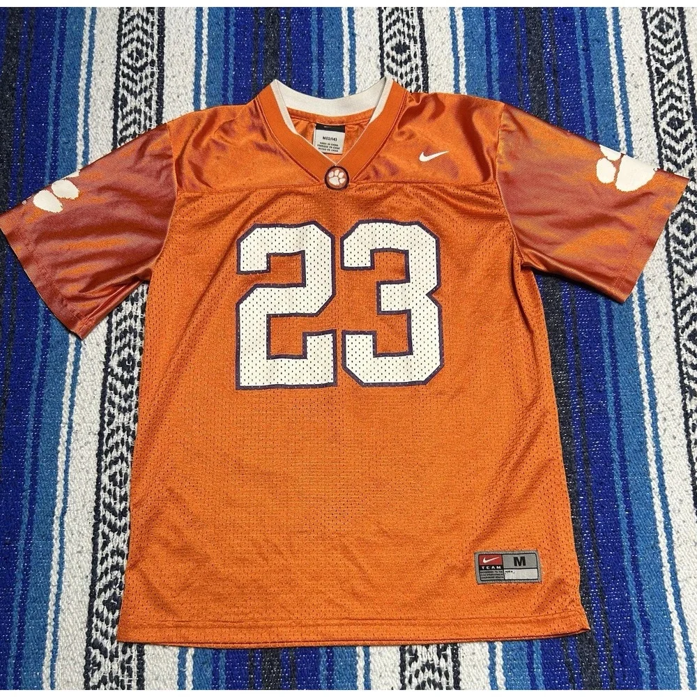 Nike Clemson Tigers #23 Youth Medium 12/14 Football Jersey Orange/White